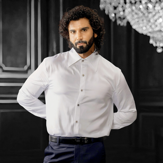 The Bamboo Royale – Bright White Luxury Bamboo Shirt for Men