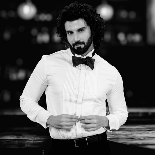 The Gala Tux – Bright White Luxury Shirt for Men