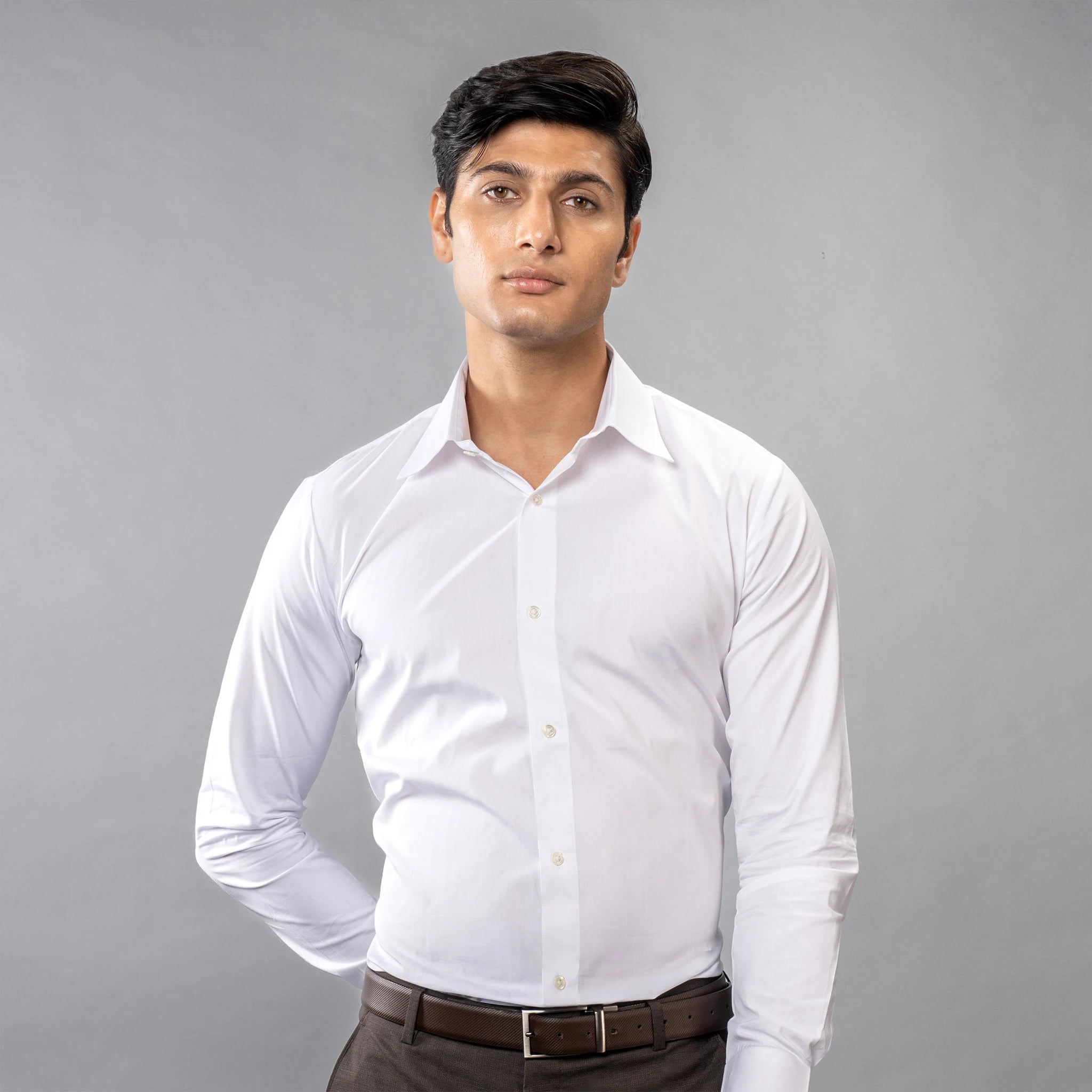 Bright white giza cotton premium shirt by appril brand launched in nov 2025 