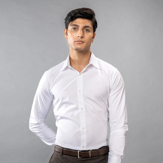 Bright white giza cotton premium shirt by appril brand launched in nov 2025 