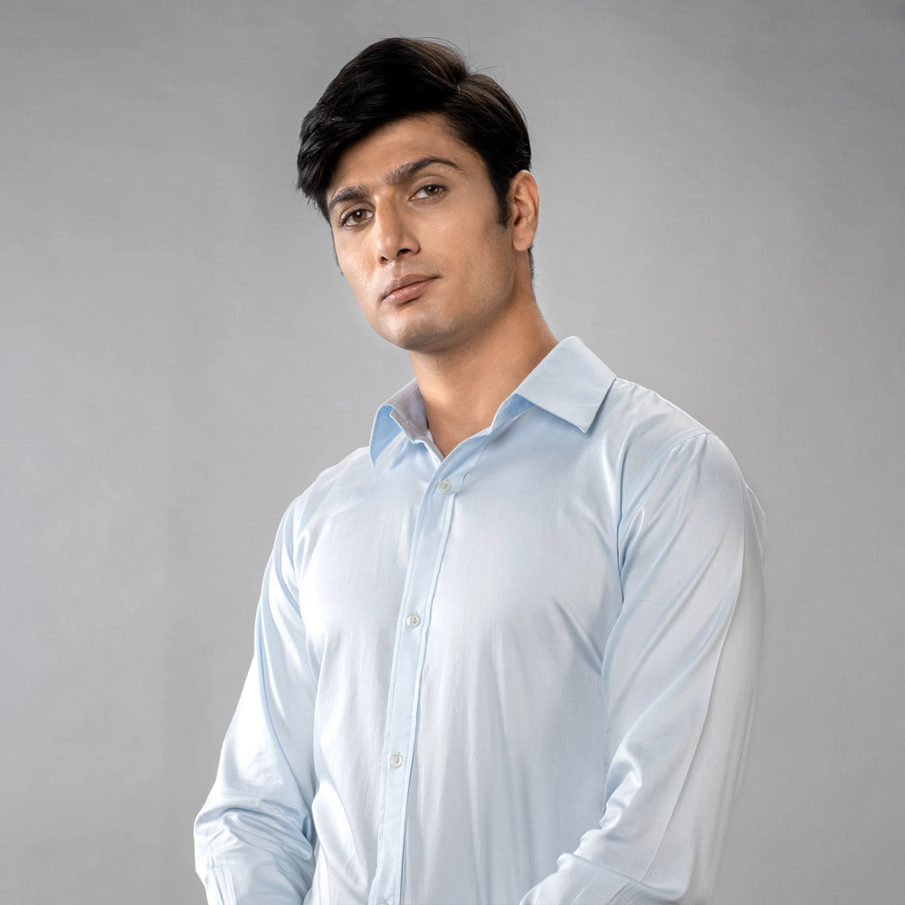 shirt is crafted from satin-finish Giza Cotton shirt