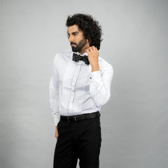 The Gala Tux redefines partywear with a wing collar, hidden placket, and French cuffs