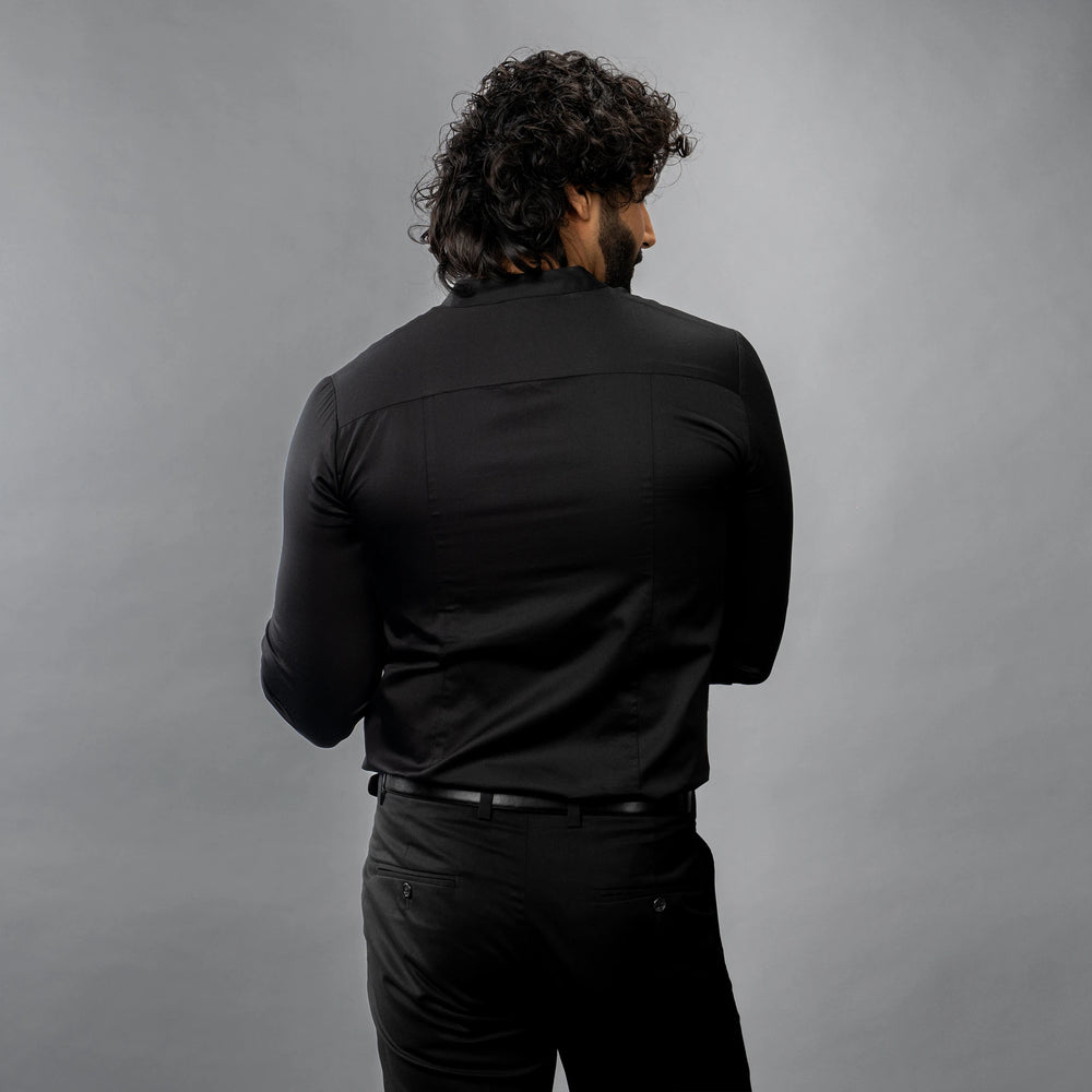 The Mandarin Luxe blends the sleek minimalism of a mandarin collar