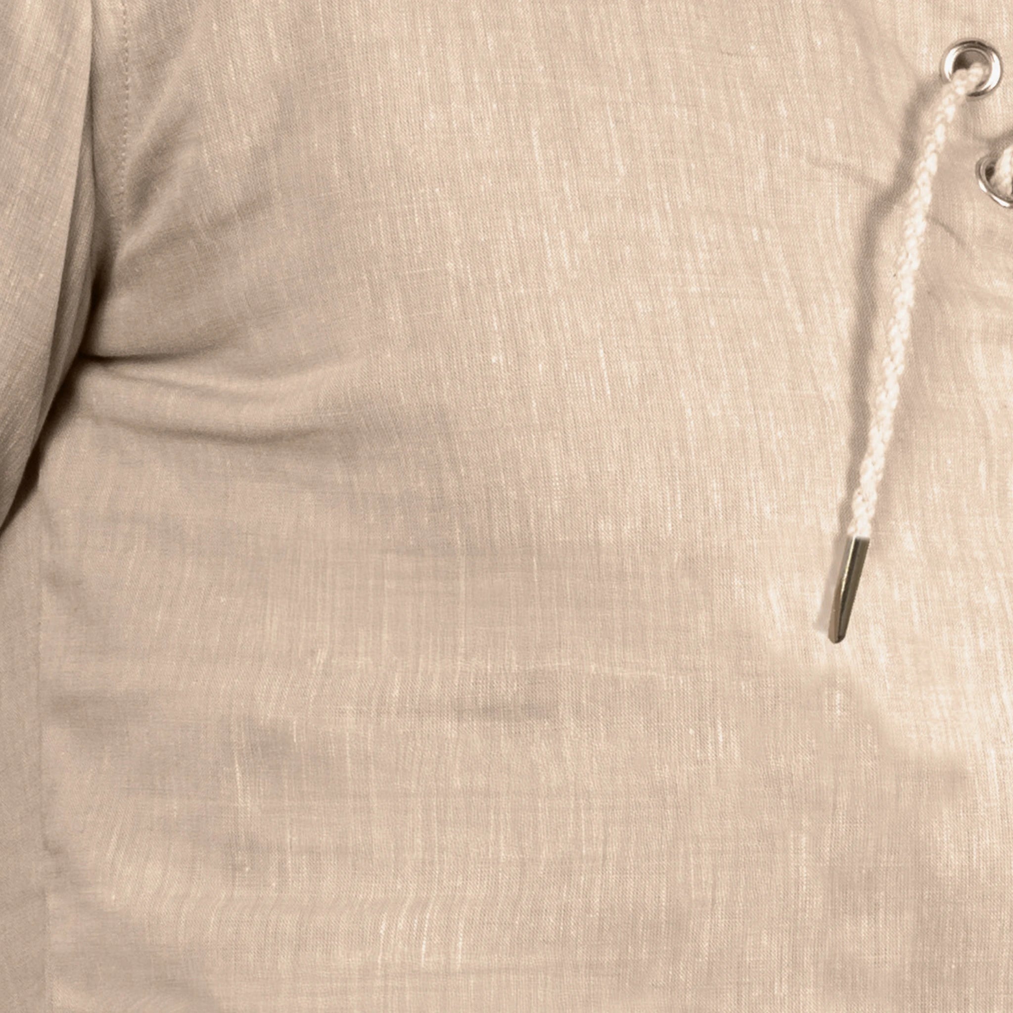 lace‑up linen shirt