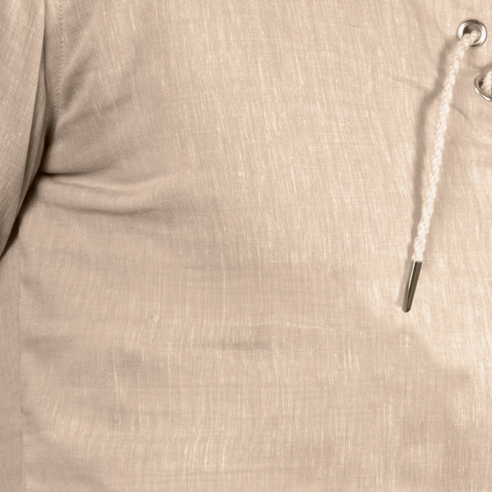 lace‑up linen shirt