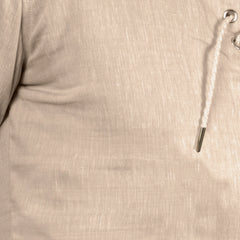 lace‑up linen shirt