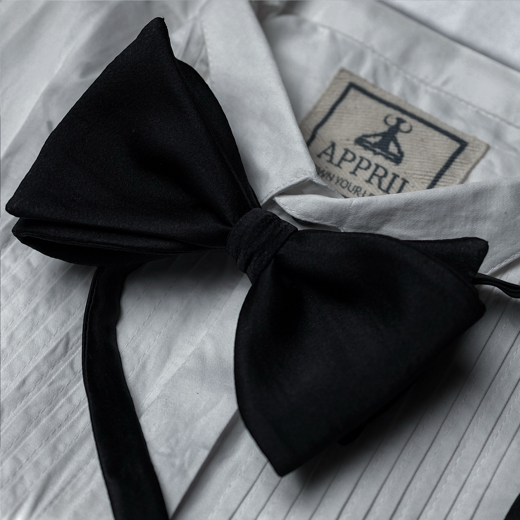 The Regal Onyx Open Silk Bow Tie