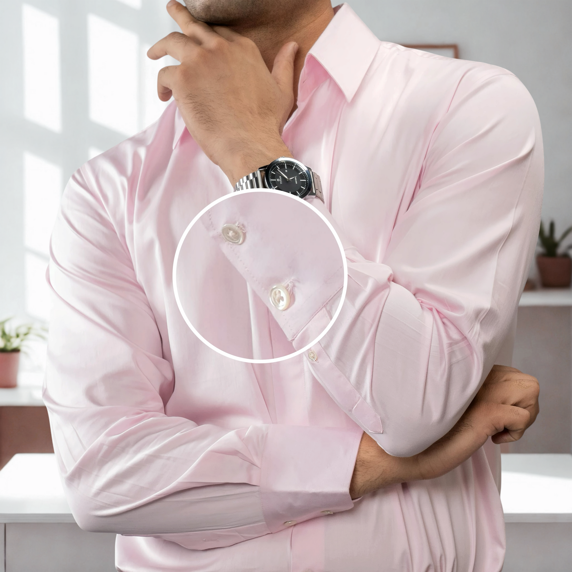 The Crown Spread – Petal Pink Luxury Shirt for Men