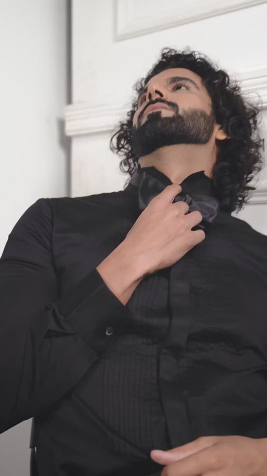 The Gala Tux - Black Beauty Luxury Shirt for Men