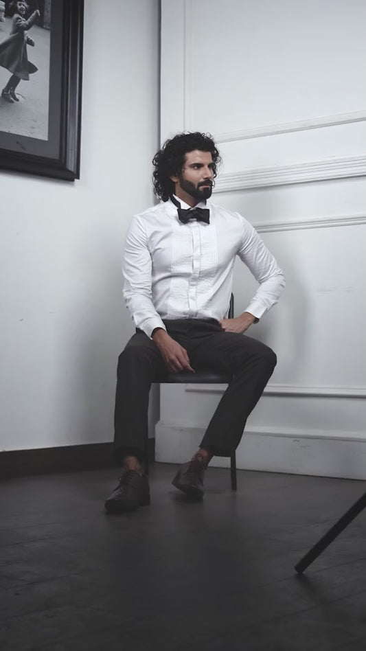The Gala Tux – Bright White Luxury Shirt for Men