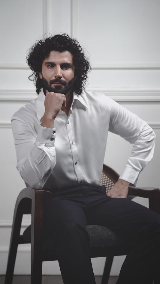 The Bamboo Royale – Bright White Luxury Bamboo Shirt for Men