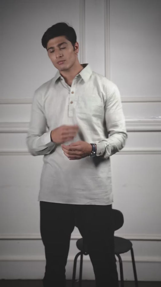 The Popover – Oil Green Casual Linen Shirt for Men